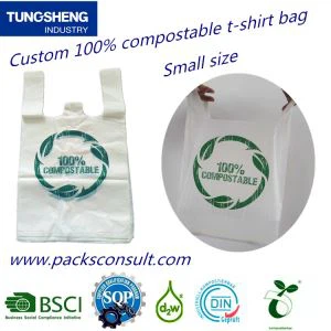 100% Compostable T-shirt Bags Small Size