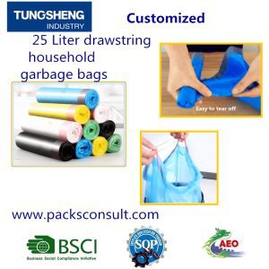 25 Liter Drawstring Household Garbage Bags