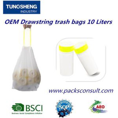 Drawstring Trash Bags 10 Liters