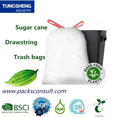 Sugar Cane Drawstring Kitchen Trash Bags