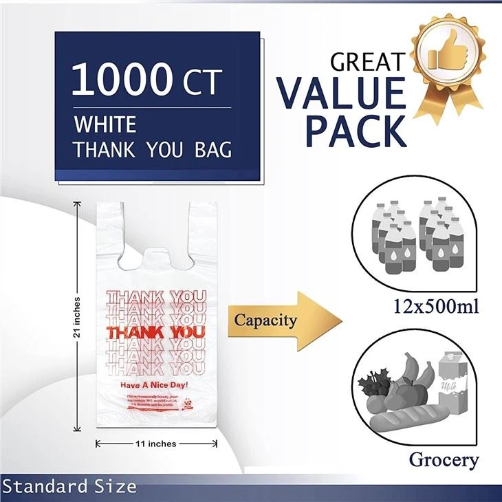 Wholesale Eco Custom Food Take Out Super Market T Shirt Bag Vest Bag Plastic